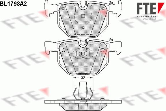 FTE 9010370 - Комплект спирачно феродо, дискови спирачки vvparts.bg