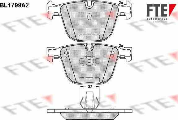 FTE 9010371 - Комплект спирачно феродо, дискови спирачки vvparts.bg