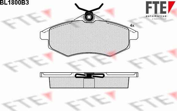 FTE BL1800B3 - Комплект спирачно феродо, дискови спирачки vvparts.bg