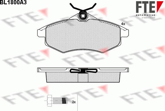 FTE BL1800A3 - Комплект спирачно феродо, дискови спирачки vvparts.bg