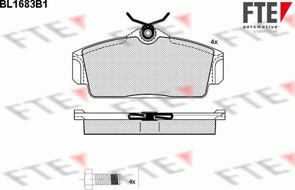 FTE BL1683B1 - Комплект спирачно феродо, дискови спирачки vvparts.bg