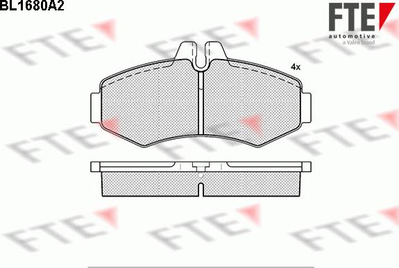 FTE 9010290 - Комплект спирачно феродо, дискови спирачки vvparts.bg