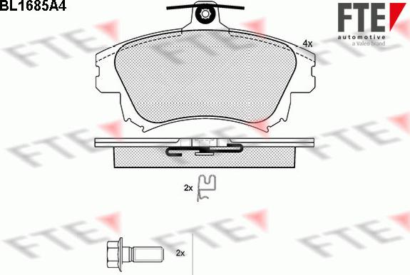 FTE BL1685A4 - Комплект спирачно феродо, дискови спирачки vvparts.bg