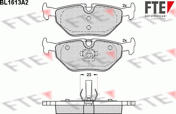 FTE BL1613A2 - Комплект спирачно феродо, дискови спирачки vvparts.bg