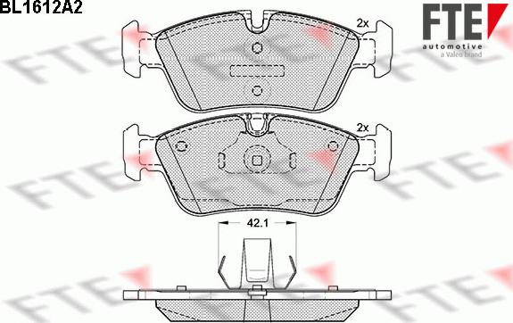 FTE 9010247 - Комплект спирачно феродо, дискови спирачки vvparts.bg