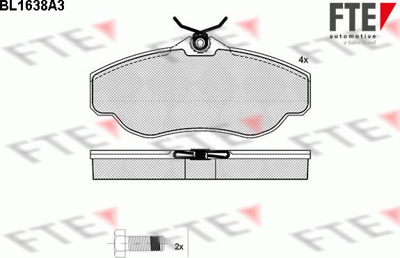 FTE 9010259 - Комплект спирачно феродо, дискови спирачки vvparts.bg