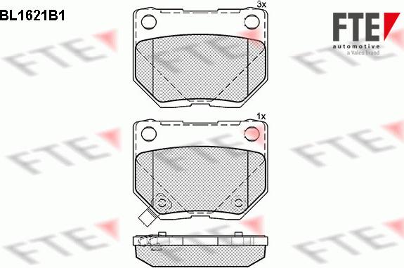 FTE 9010254 - Комплект спирачно феродо, дискови спирачки vvparts.bg