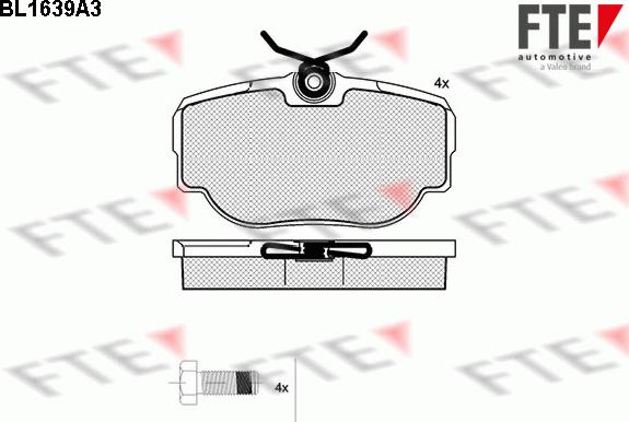 FTE BL1639A3 - Комплект спирачно феродо, дискови спирачки vvparts.bg
