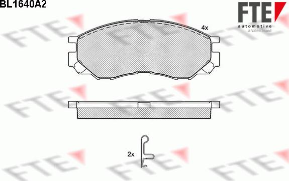 FTE BL1640A2 - Комплект спирачно феродо, дискови спирачки vvparts.bg