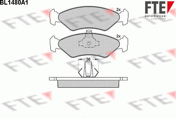 FTE 9010209 - Комплект спирачно феродо, дискови спирачки vvparts.bg