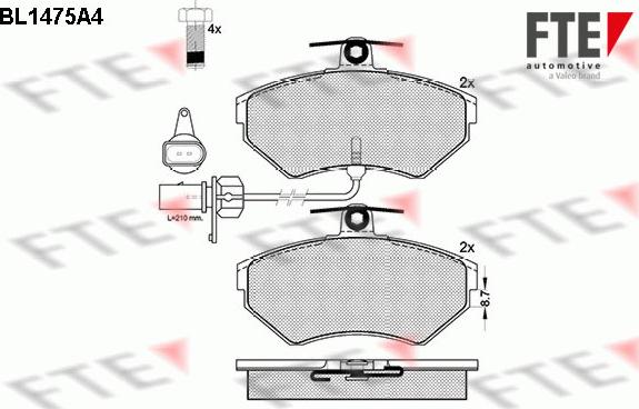 FTE BL1475A4 - Комплект спирачно феродо, дискови спирачки vvparts.bg