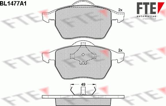 FTE 9010207 - Комплект спирачно феродо, дискови спирачки vvparts.bg