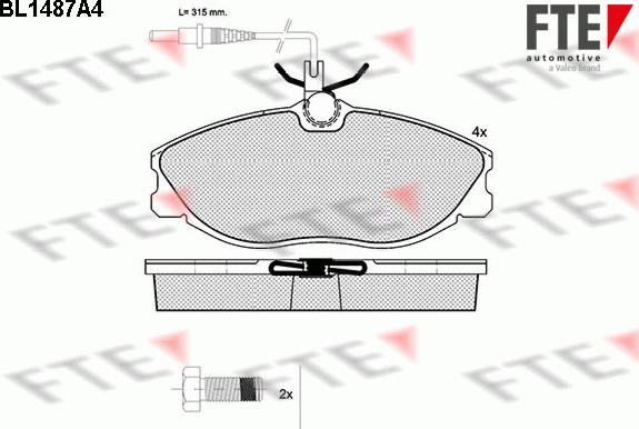 FTE BL1487A4 - Комплект спирачно феродо, дискови спирачки vvparts.bg