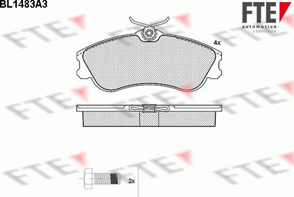 FTE BL1483A3 - Комплект спирачно феродо, дискови спирачки vvparts.bg