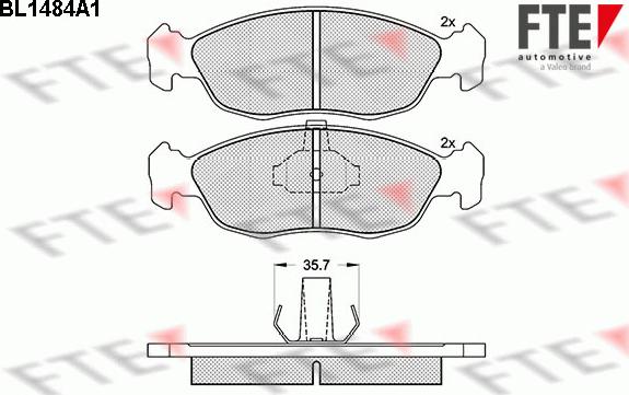 FTE 9010217 - Комплект спирачно феродо, дискови спирачки vvparts.bg