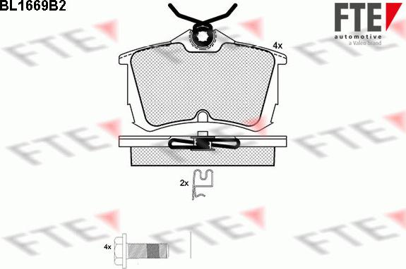 FTE BL1669B2 - Комплект спирачно феродо, дискови спирачки vvparts.bg