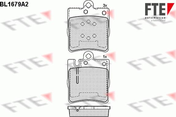 FTE 9010288 - Комплект спирачно феродо, дискови спирачки vvparts.bg
