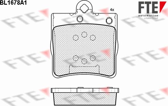 FTE BL1678A1 - Комплект спирачно феродо, дискови спирачки vvparts.bg