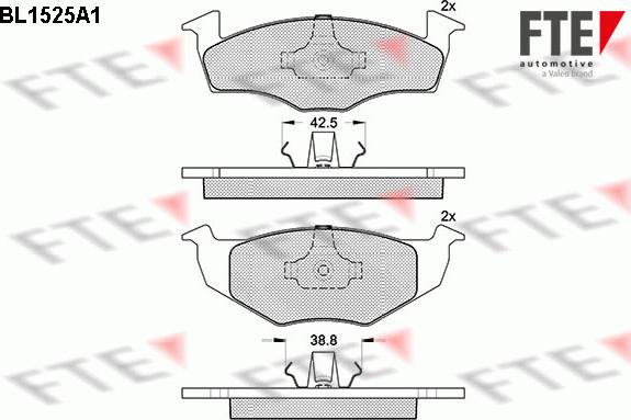 FTE BL1525A1 - Комплект спирачно феродо, дискови спирачки vvparts.bg