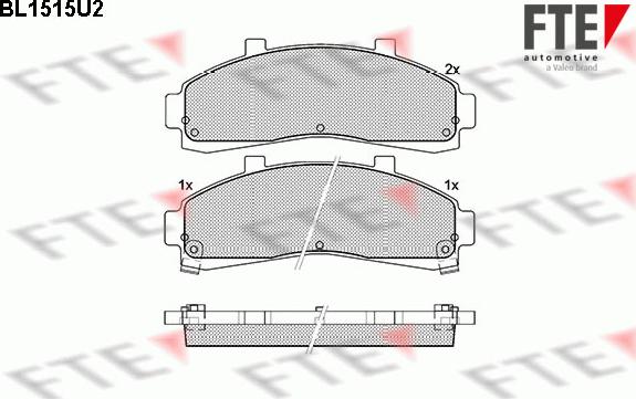 FTE BL1515U2 - Комплект спирачно феродо, дискови спирачки vvparts.bg