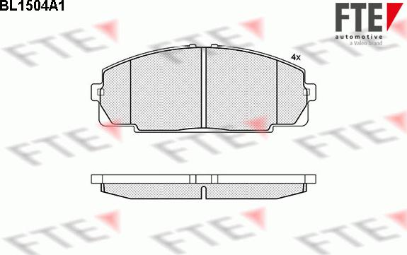 FTE BL1504A1 - Комплект спирачно феродо, дискови спирачки vvparts.bg