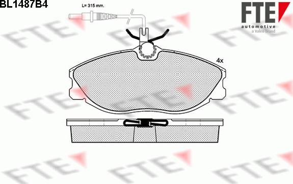 FTE 9010220 - Комплект спирачно феродо, дискови спирачки vvparts.bg