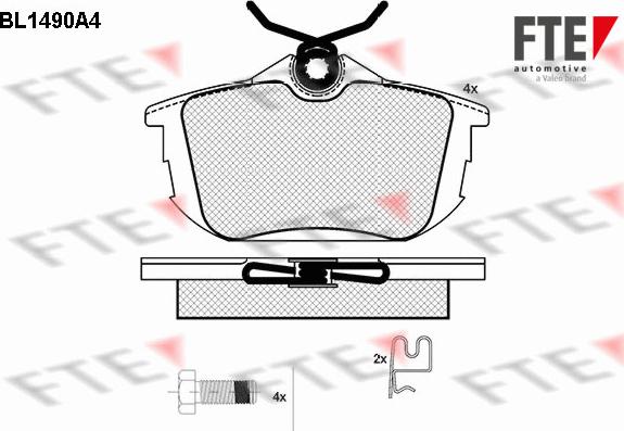 FTE BL1490A4 - Комплект спирачно феродо, дискови спирачки vvparts.bg