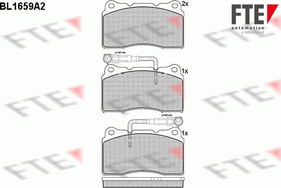 FTE BL1659A2 - Комплект спирачно феродо, дискови спирачки vvparts.bg