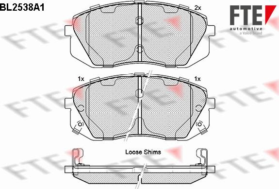 FTE 9010790 - Комплект спирачно феродо, дискови спирачки vvparts.bg