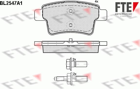 FTE 9010798 - Комплект спирачно феродо, дискови спирачки vvparts.bg