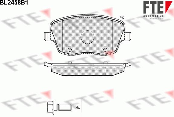 FTE BL2458B1 - Комплект спирачно феродо, дискови спирачки vvparts.bg