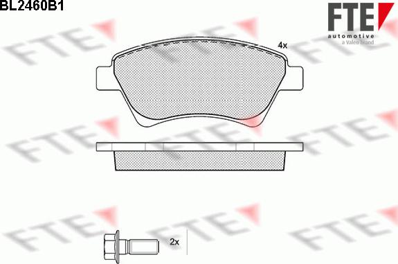 FTE BL2460B1 - Комплект спирачно феродо, дискови спирачки vvparts.bg