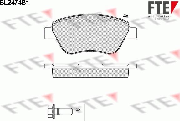 FTE BL2474B1 - Комплект спирачно феродо, дискови спирачки vvparts.bg