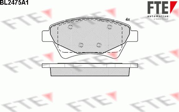 FTE 9010755 - Комплект спирачно феродо, дискови спирачки vvparts.bg