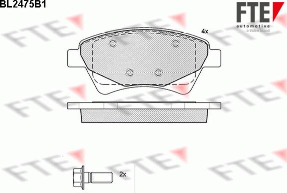 FTE 9010756 - Комплект спирачно феродо, дискови спирачки vvparts.bg