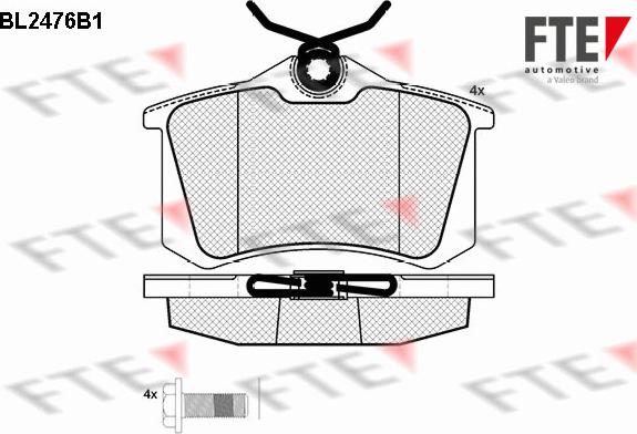 FTE 9010758 - Комплект спирачно феродо, дискови спирачки vvparts.bg