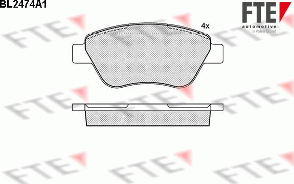 FTE BL2474A1 - Комплект спирачно феродо, дискови спирачки vvparts.bg