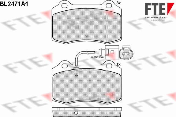 FTE BL2471A1 - Комплект спирачно феродо, дискови спирачки vvparts.bg