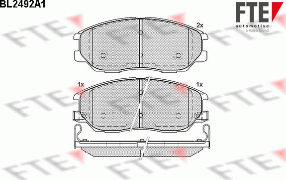 FTE 9010764 - Комплект спирачно феродо, дискови спирачки vvparts.bg