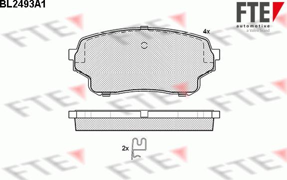 FTE BL2493A1 - Комплект спирачно феродо, дискови спирачки vvparts.bg