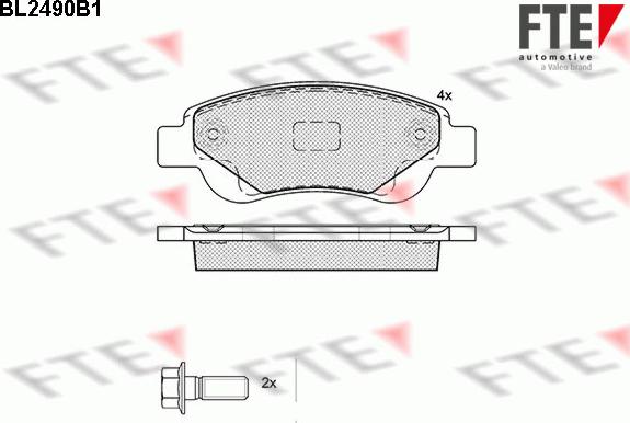 FTE 9010763 - Комплект спирачно феродо, дискови спирачки vvparts.bg