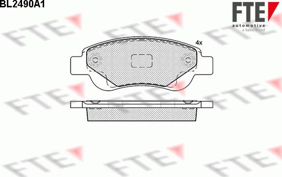 FTE 9010762 - Комплект спирачно феродо, дискови спирачки vvparts.bg