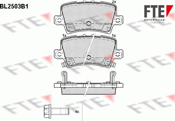 FTE 9010767 - Комплект спирачно феродо, дискови спирачки vvparts.bg