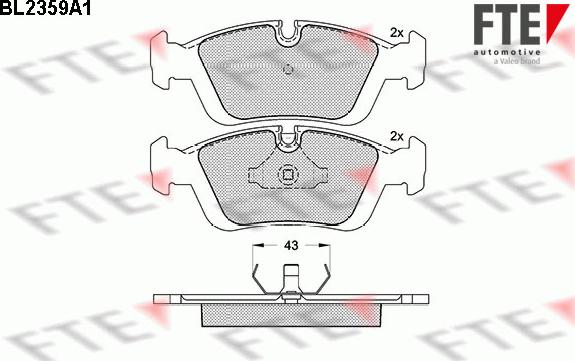 FTE 9010709 - Комплект спирачно феродо, дискови спирачки vvparts.bg