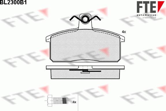 FTE BL2300B1 - Комплект спирачно феродо, дискови спирачки vvparts.bg