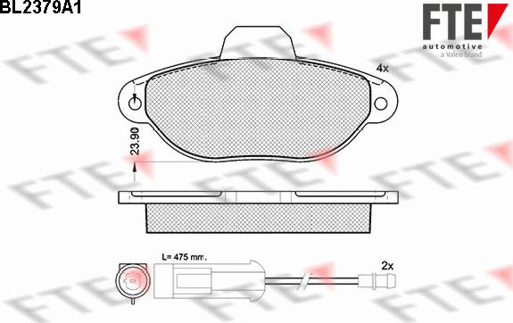 FTE BL2379A1 - Комплект спирачно феродо, дискови спирачки vvparts.bg