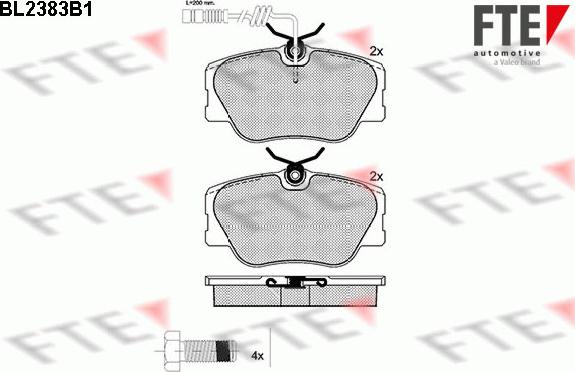 FTE 9010716 - Комплект спирачно феродо, дискови спирачки vvparts.bg