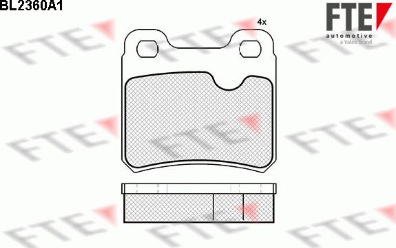 FTE 9010710 - Комплект спирачно феродо, дискови спирачки vvparts.bg