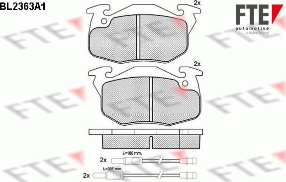 FTE 9010711 - Комплект спирачно феродо, дискови спирачки vvparts.bg