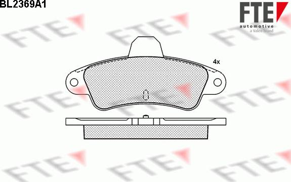 FTE BL2369A1 - Комплект спирачно феродо, дискови спирачки vvparts.bg